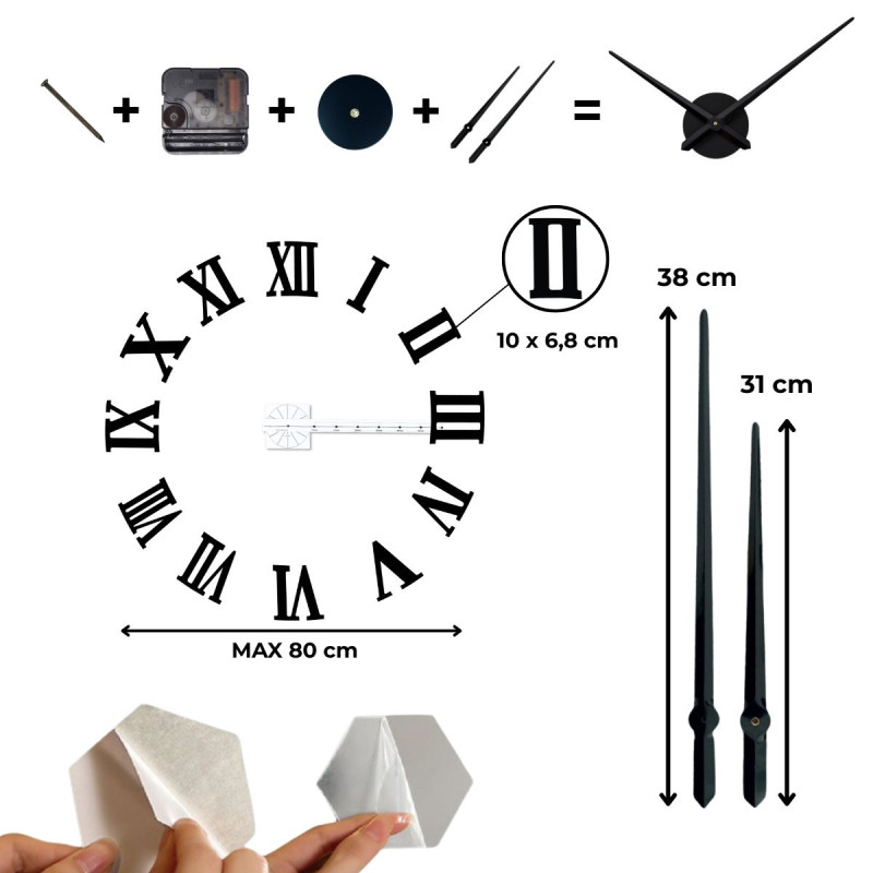 Stick-on Roman clock - HUGO