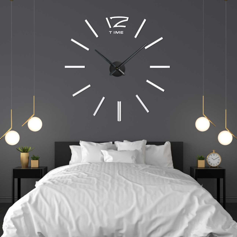 Mirror adhesive wall clock - KRETLIFON