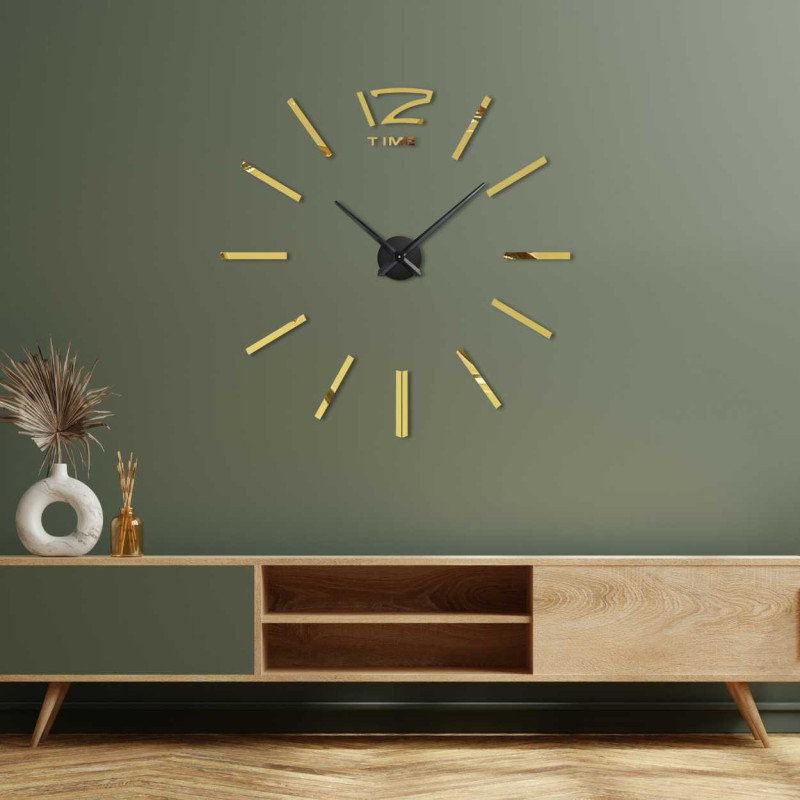 Mirror adhesive wall clock - KRETLIFON