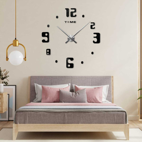Wall clock with the inscription TIME under the number twelve and a modern numeric style.