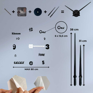 Stick-on wall clock - ONEDRE