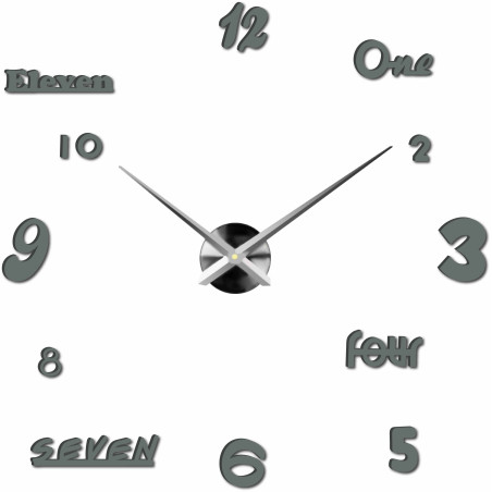 A wall clock with hands that elegantly show the time on a designer dial. A wall clock with hands that elegantly show the time on a designer dial.