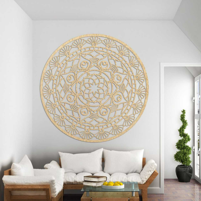 Circular design with delicate lines and floral patterns that create a harmonious whole.