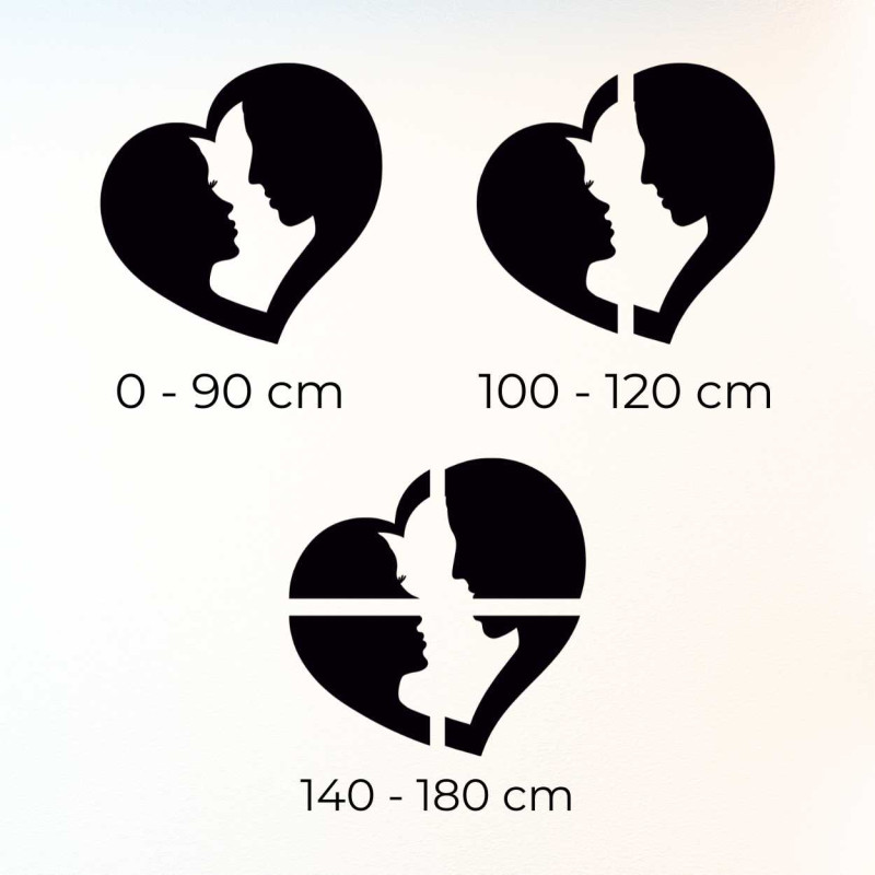 A wall design depicting the union of two people in a simple heart shape.