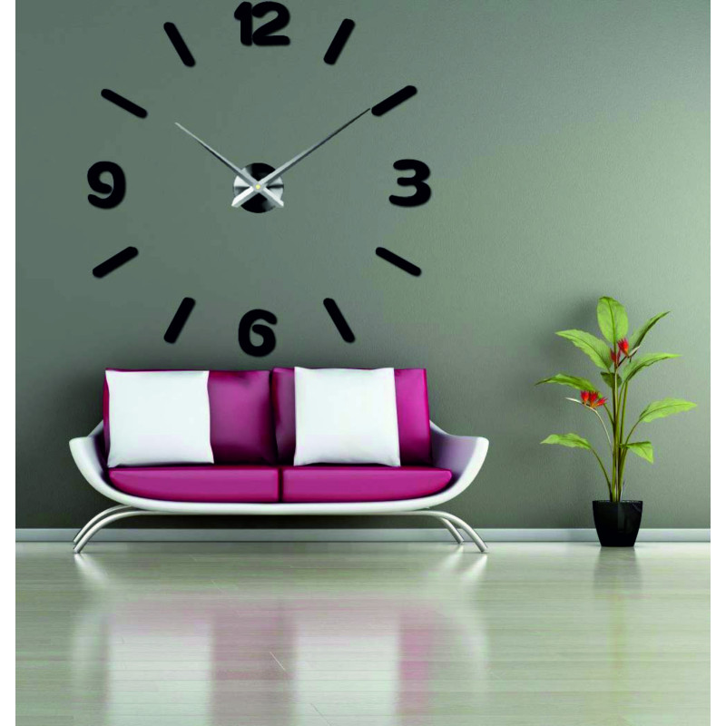 Large DIY 3D PMMA FOAM mirror wall clock