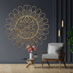 A precisely carved wooden wall painting with a natural and symbolic motif. 2