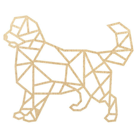 Carved geometric wall painting dog - HAFFO