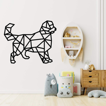 Carved geometric wall painting dog - HAFFO