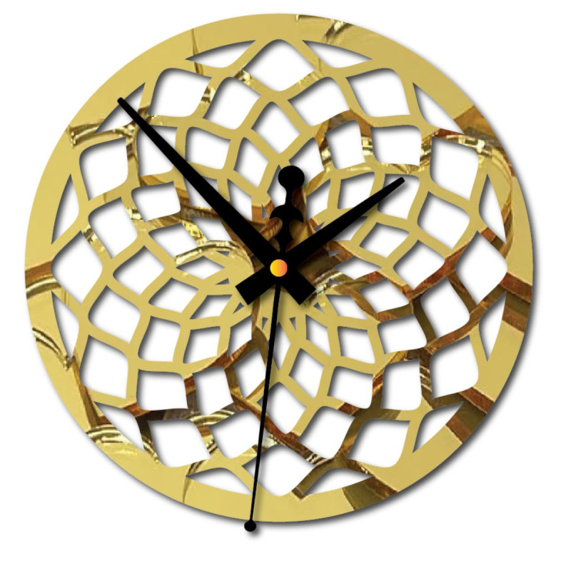 Black wall clock with geometric