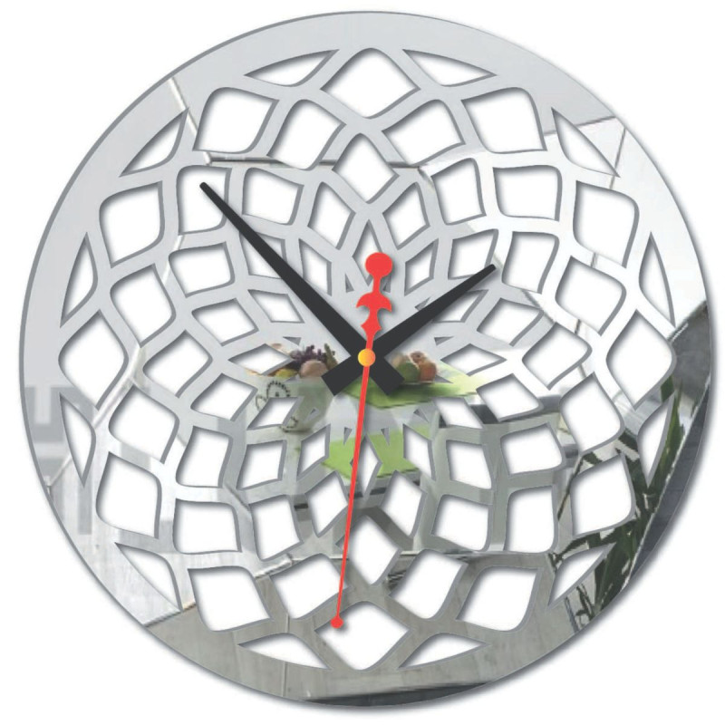 Black wall clock with geometric