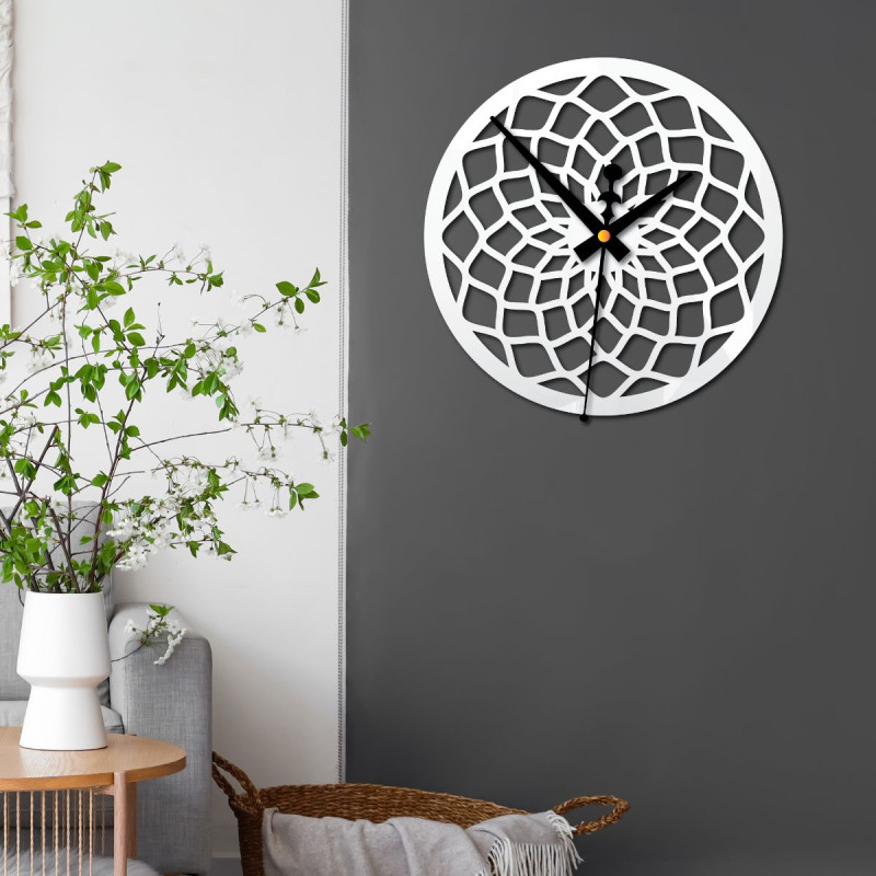 Black wall clock with geometric