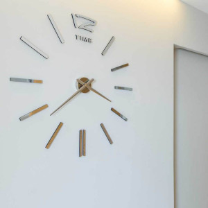 Mirror adhesive wall clock - KRETLIFON