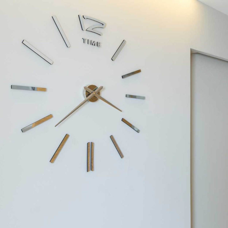 Mirror adhesive wall clock - KRETLIFON