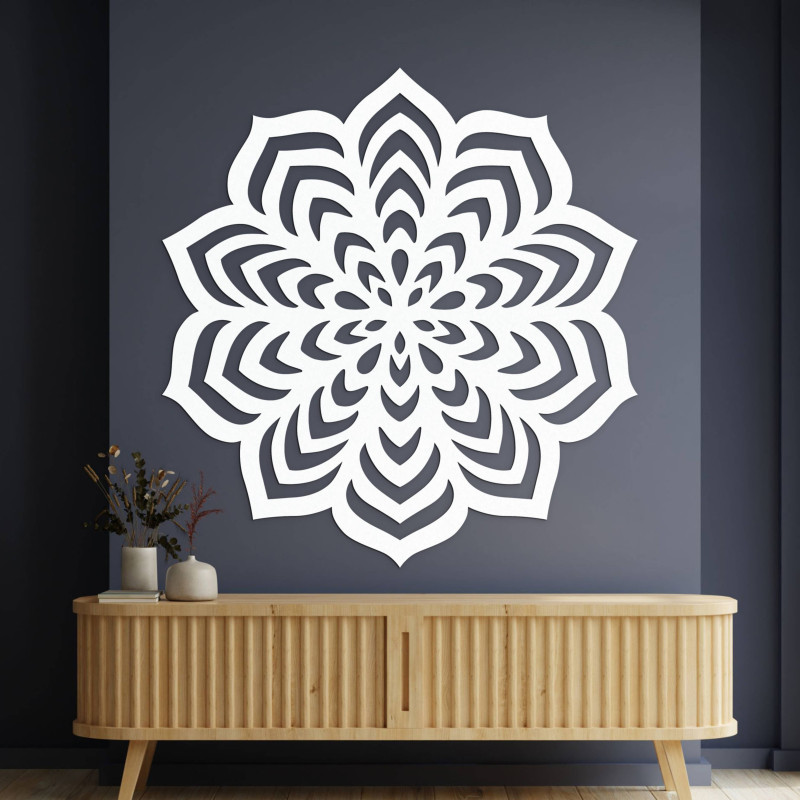 Decoration with a balanced arrangement of shapes in a central circle.