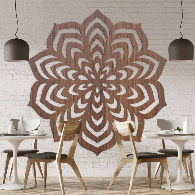 Decoration with a balanced arrangement of shapes in a central circle.