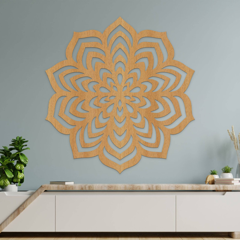 Decoration with a balanced arrangement of shapes in a central circle.