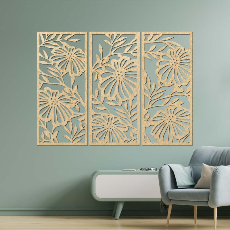Hand-carved wooden picture - natural decoration