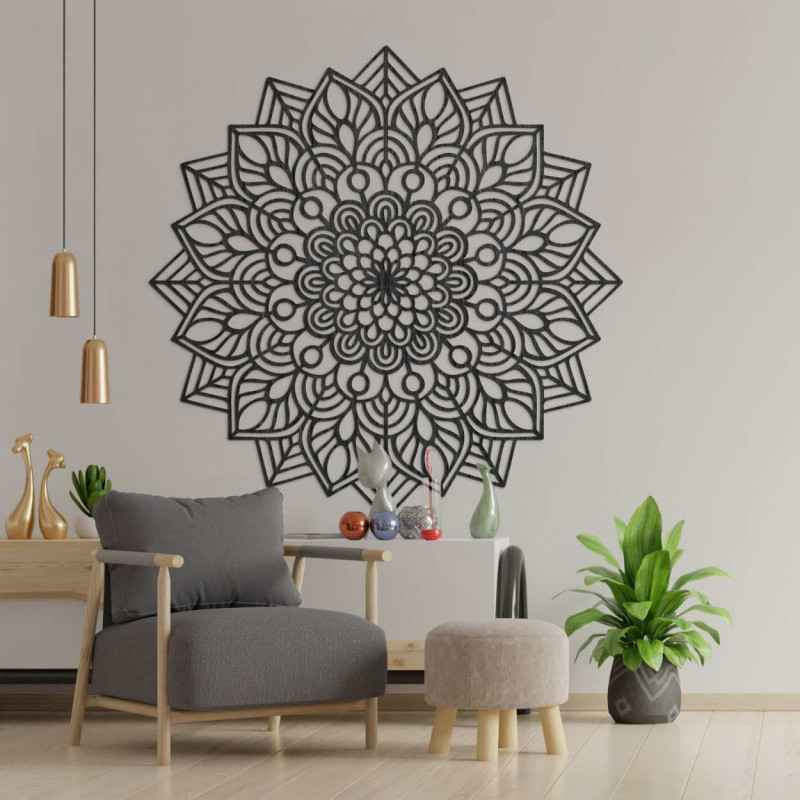 Wooden mandala on the wall - elegant decoration