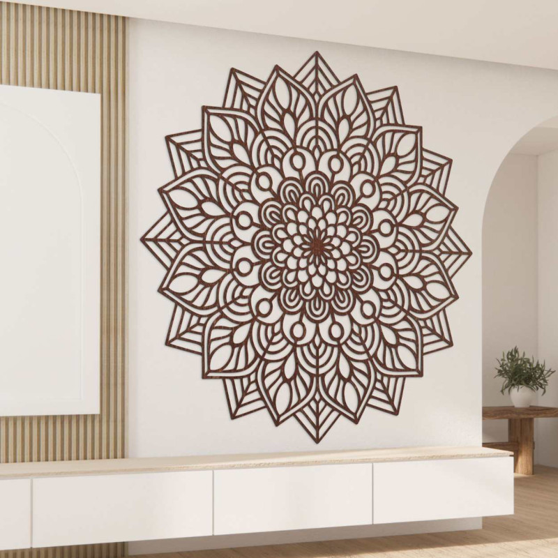 Wooden mandala on the wall - elegant decoration