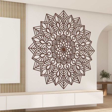 Wooden mandala on the wall - elegant decoration