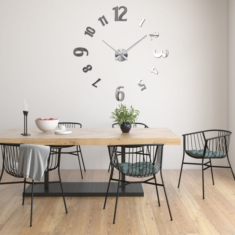 Modern 3D adhesive wall clock - a stylish design accessory.