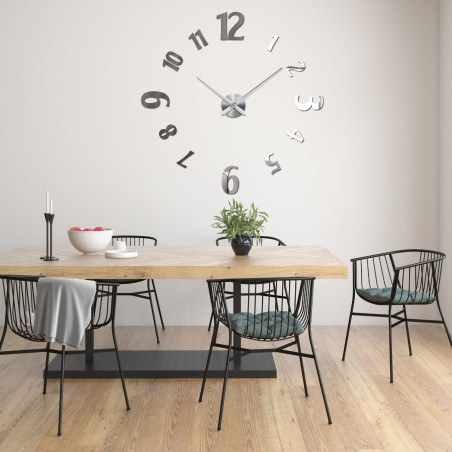 Modern 3D adhesive wall clock - a stylish design accessory.