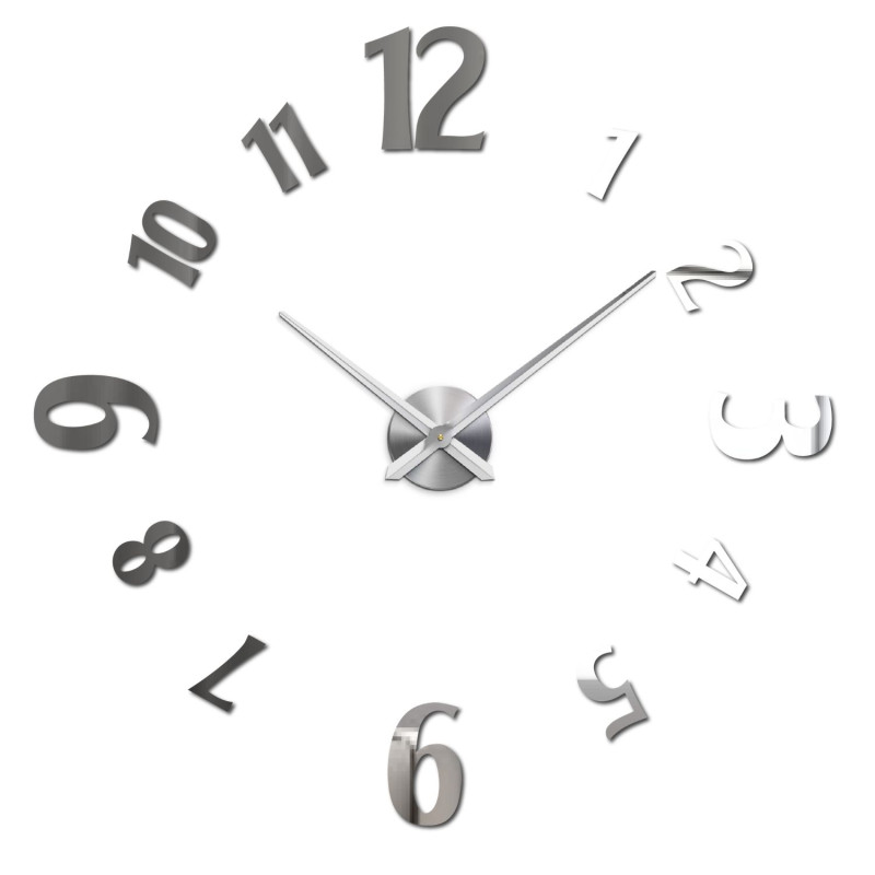Modern 3D adhesive wall clock - a stylish design accessory.