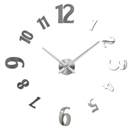 Modern 3D adhesive wall clock - a stylish design accessory.
