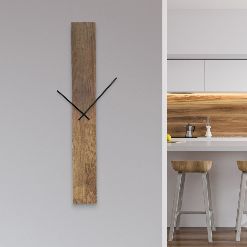 Elegant wooden wall clock black design -TERRA
