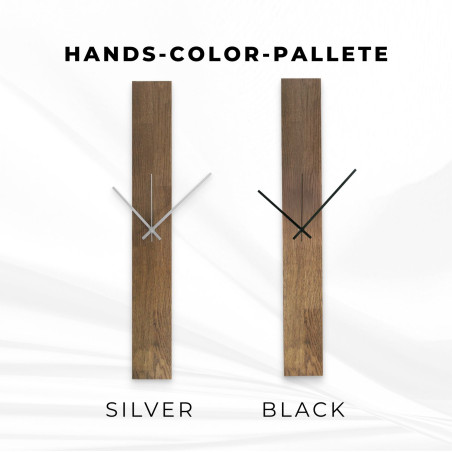 size Elegant black wooden clock with precise workmanship.