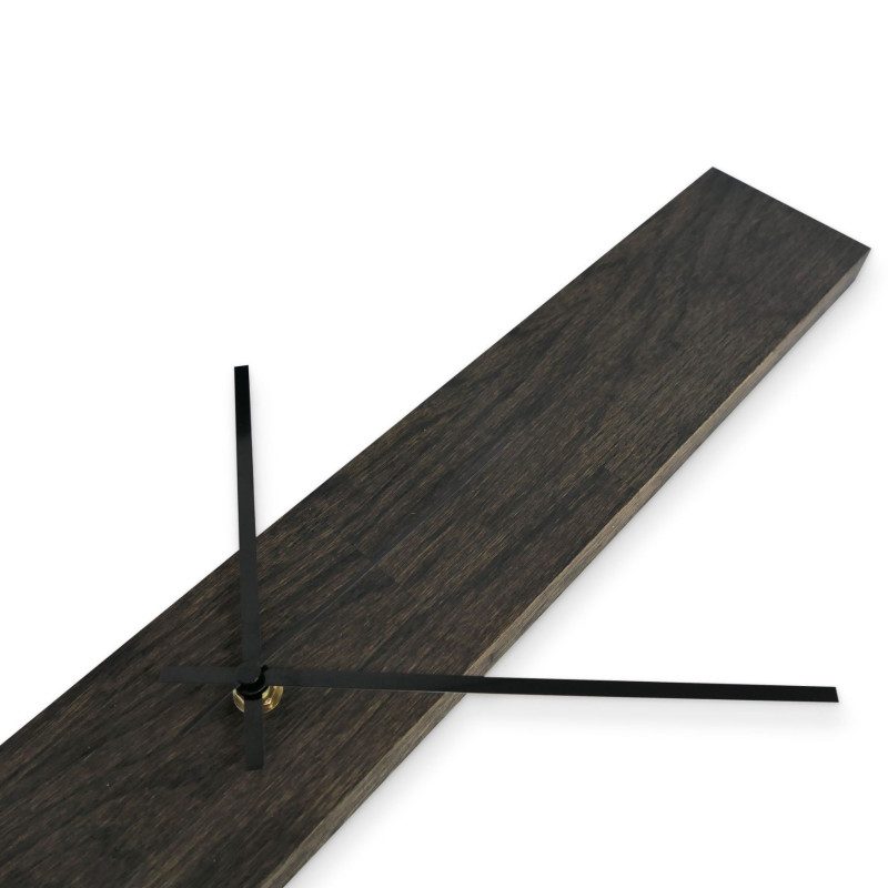 Black wooden wall clock TERA in a modern design