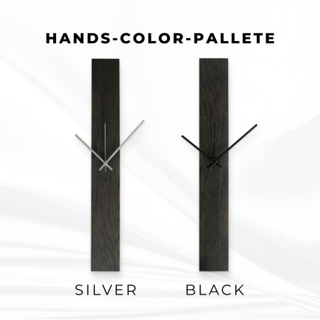 Black wooden wall clock TERA in a modern design