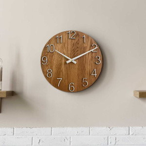 Wall clock made of solid oak - minimalist design UNITA