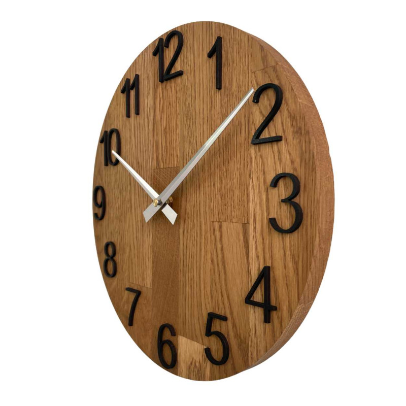 A close-up of a wooden dial with a subtle cutout in a natural style.