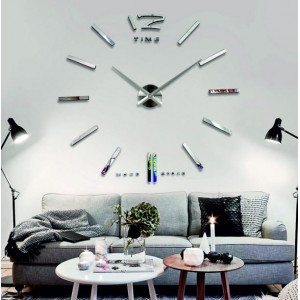 Large 3D adhesive wall clock, modern 3D wall clock. Wall clock for kitchen and living room.