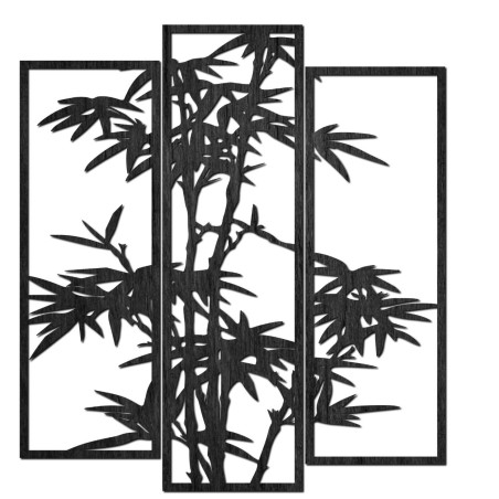 Metal panel painting of bamboo in three parts - elegant wall decoration Metal panel painting of bamboo in three parts - elegant wall decoration