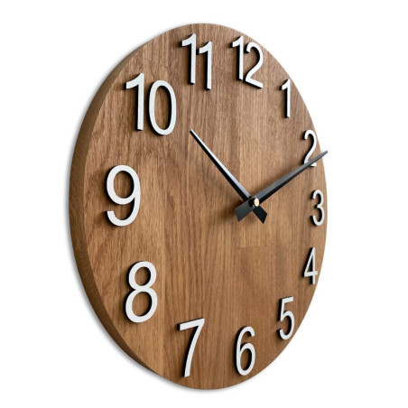 Wooden wall clock with large numbers