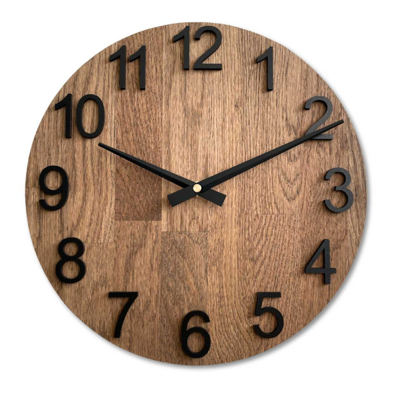copy of Oak wall clock with large numbers - DOMODRA