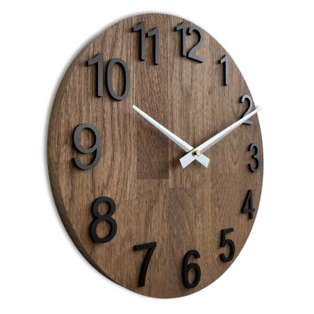 Elegant round clock with a smooth wooden dial