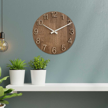 Elegant natural wood wall clock - TORRHTO