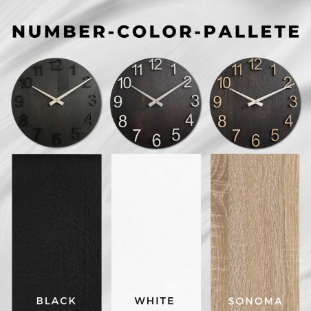 Round wooden clock with a simple minimalist design