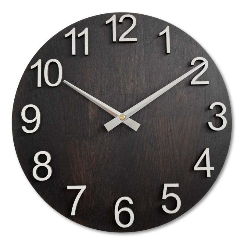 Elegant round clock with a smooth wooden dial
