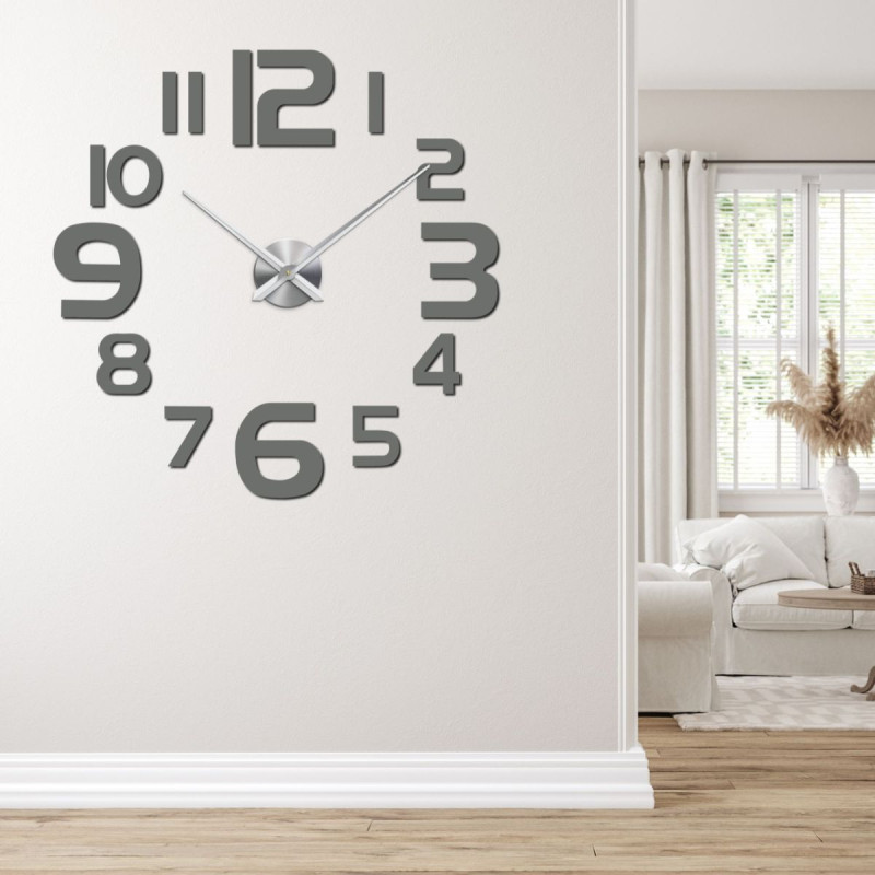 Adhesive mirror wall clock