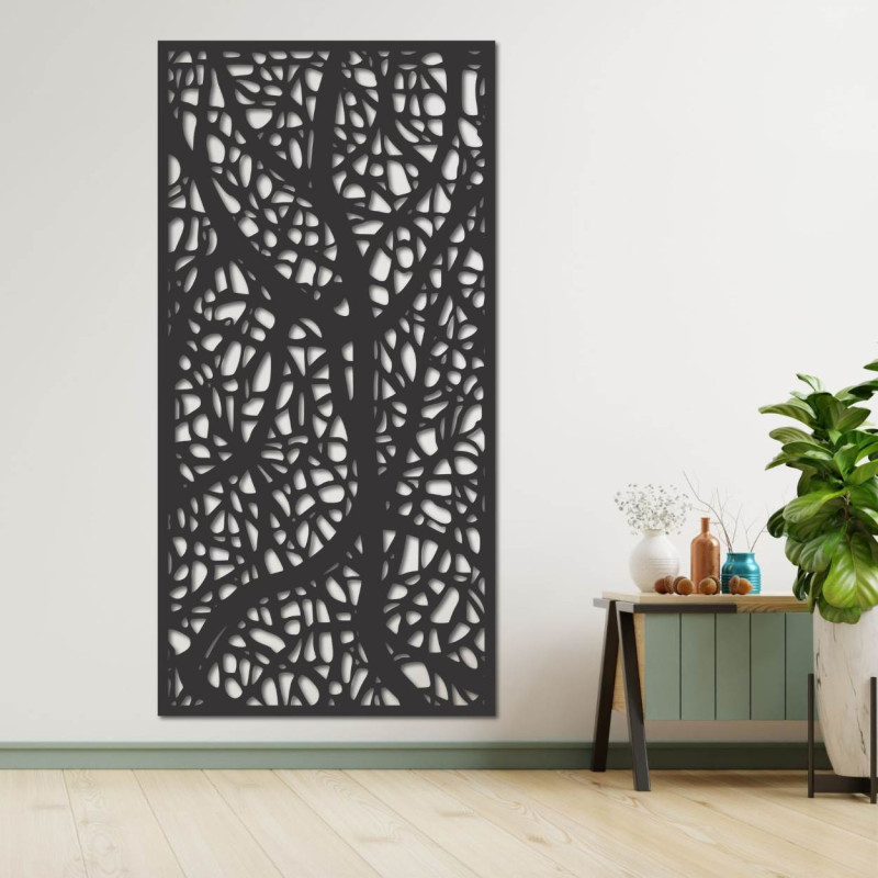 Wooden carved picture with a floral motif for the wall, decoration for the living room and interior.