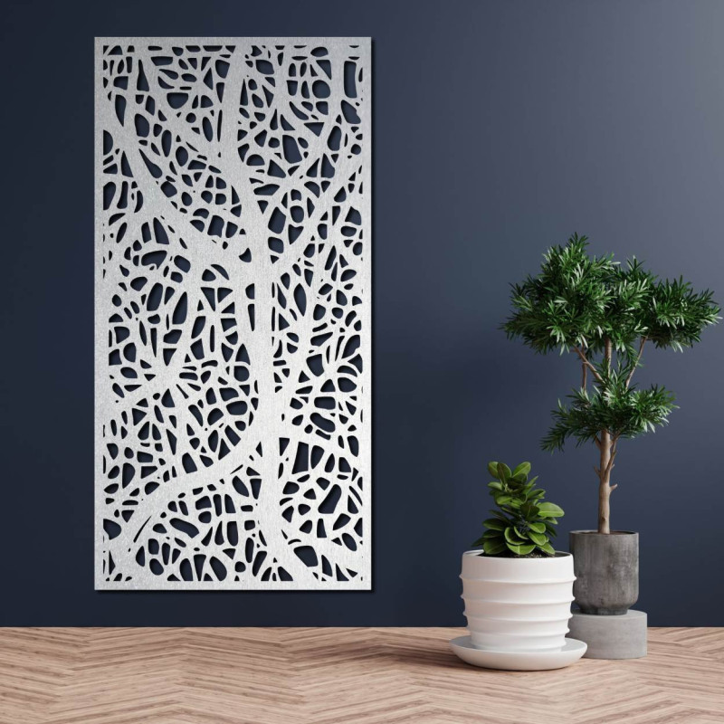 Wooden carved picture with a floral motif for the wall, decoration for the living room and interior.