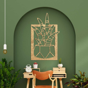 Circular wooden wall clock with a fine surface texture. 2