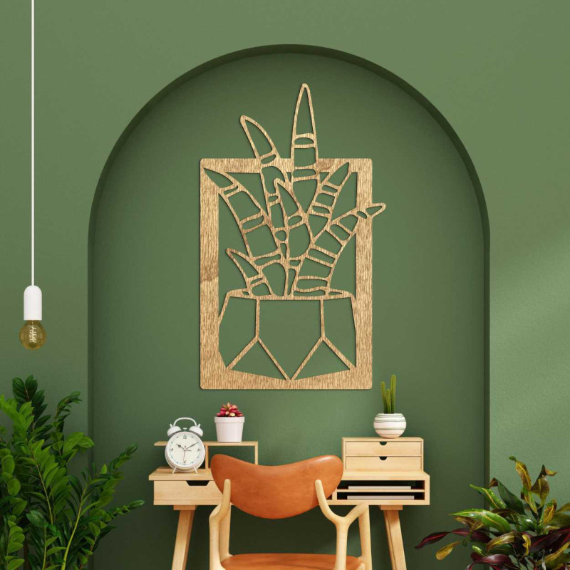 Circular wooden wall clock with a fine surface texture.