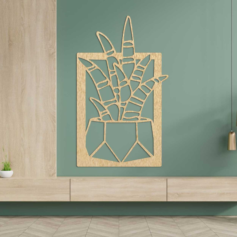 Circular wooden wall clock with a fine surface texture.