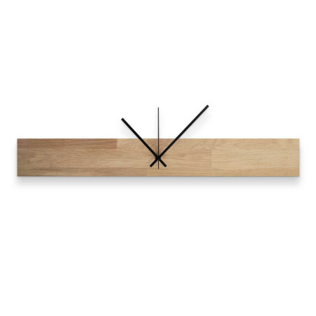 Narrow wooden clock with natural texture and soft shine Narrow wooden clock with natural texture and soft shine