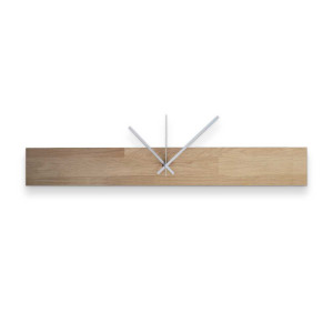 Narrow wooden clock with natural texture and soft shine 2